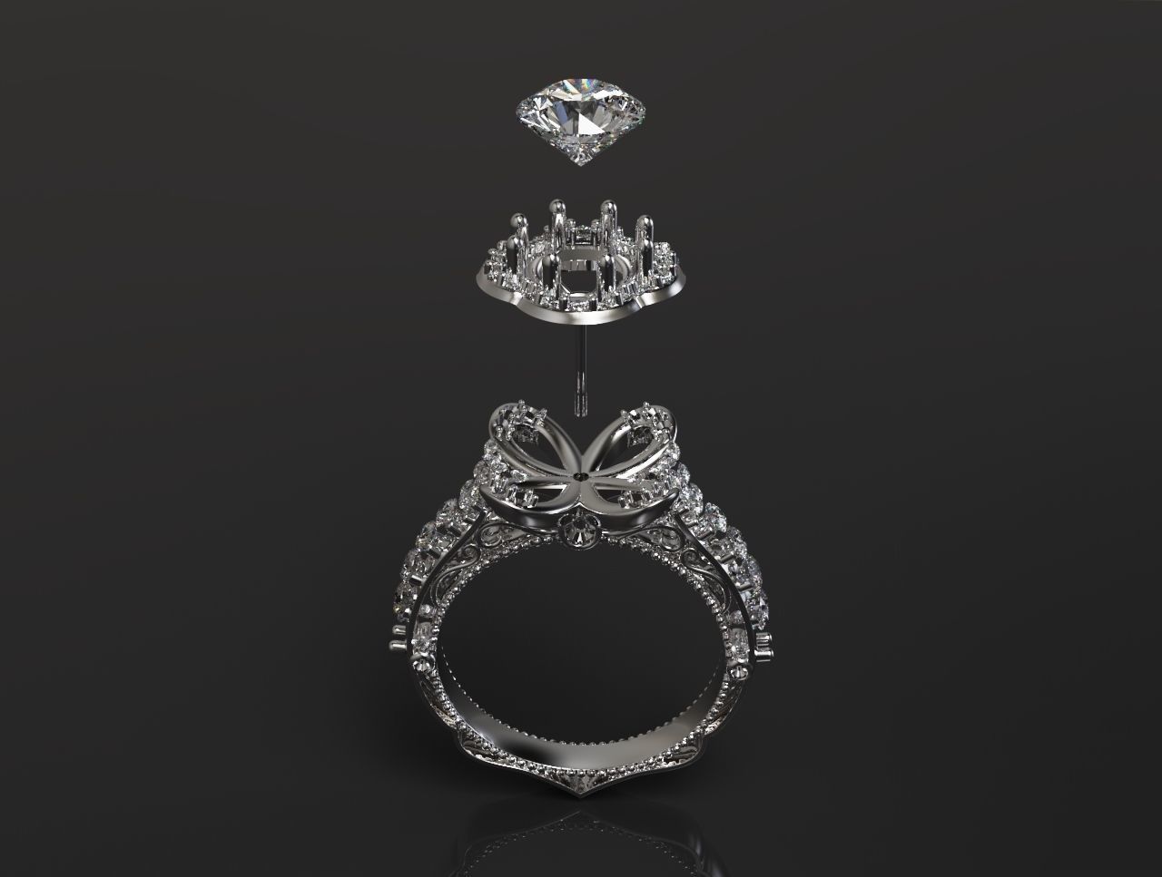 Diamond ring 3D print model_9