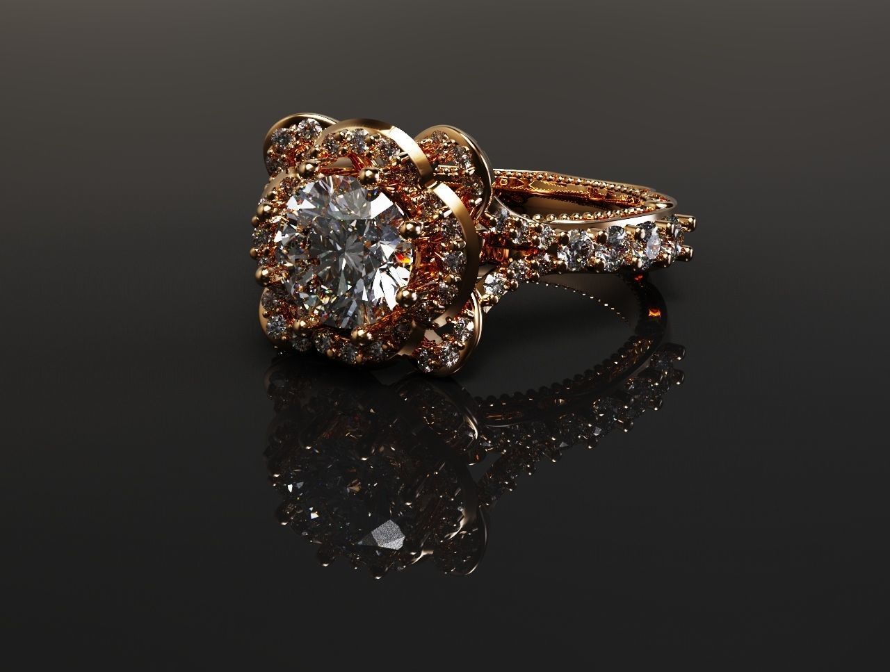 Diamond ring 3D print model_8