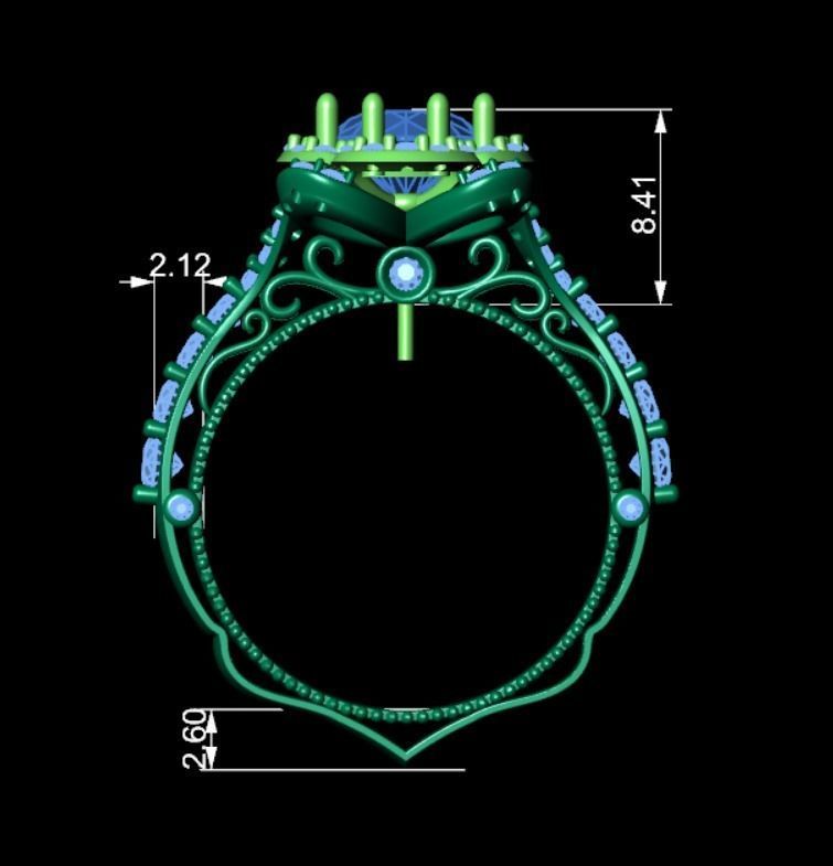 Diamond ring 3D print model_11
