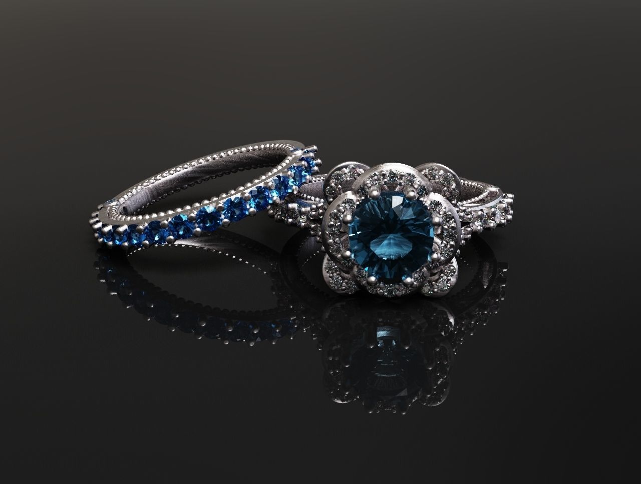 Diamond ring 3D print model_6