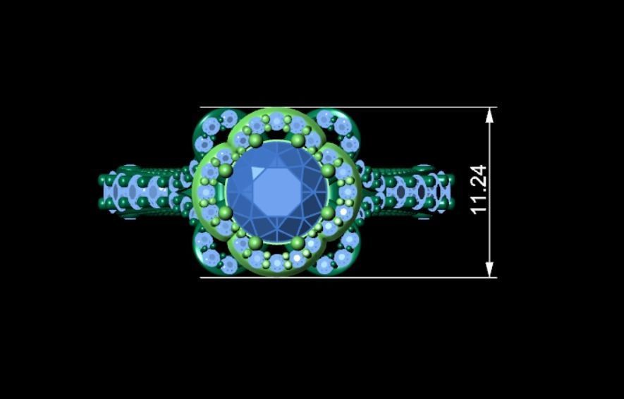 Diamond ring 3D print model_10
