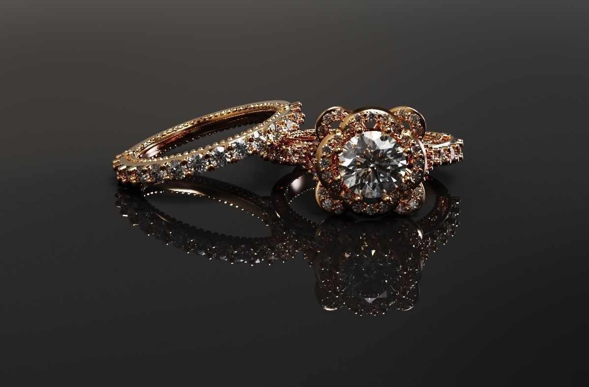 Diamond ring 3D print model_4