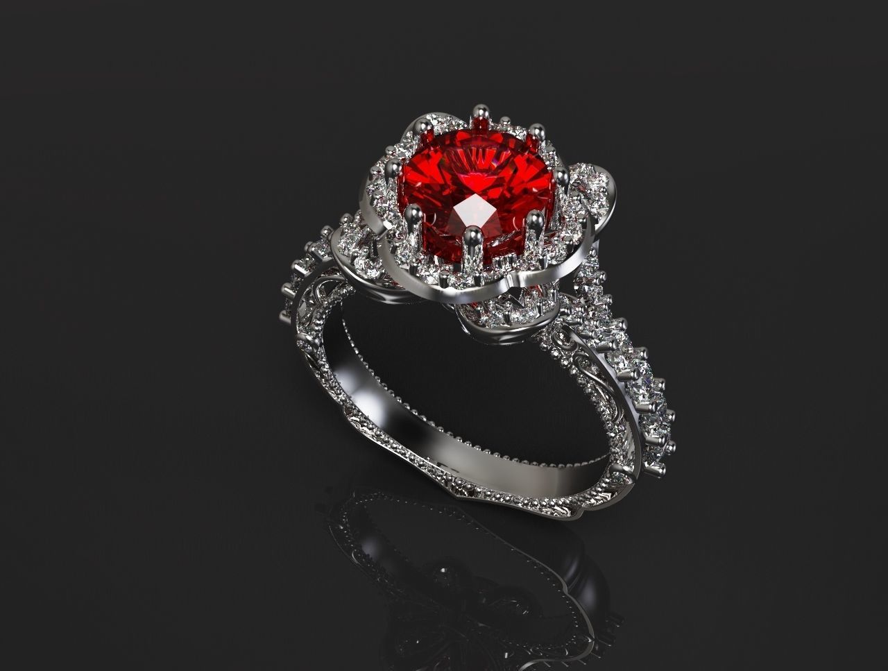 Diamond ring 3D print model_7