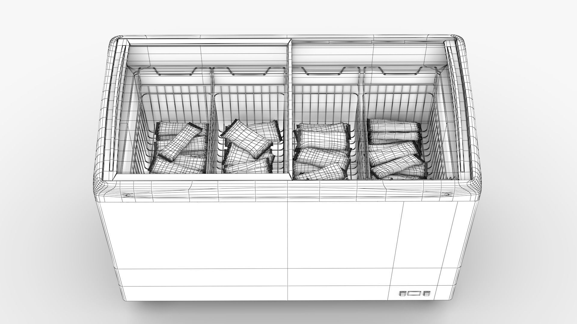 Ice cream Display Fridge 02 Low-poly 3D model_10