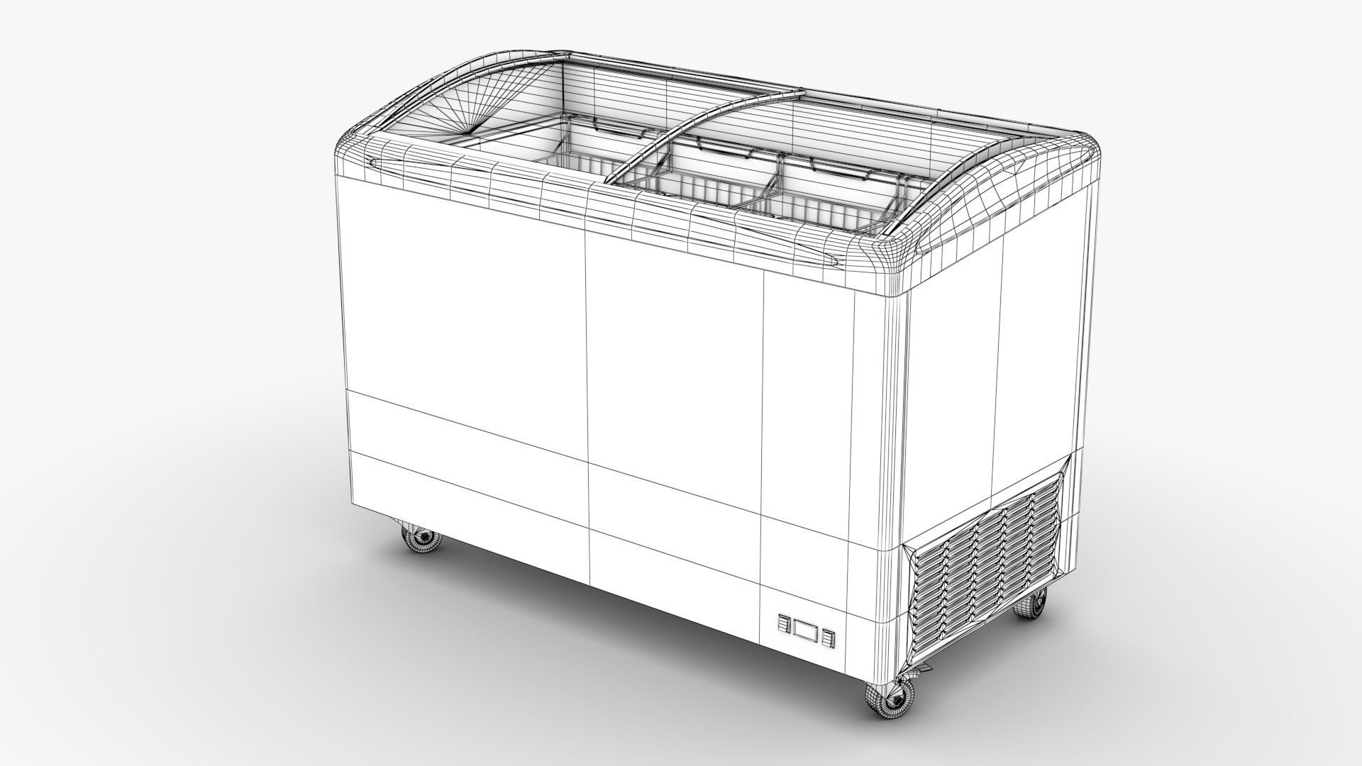 Ice cream Display Fridge 02 Low-poly 3D model_7