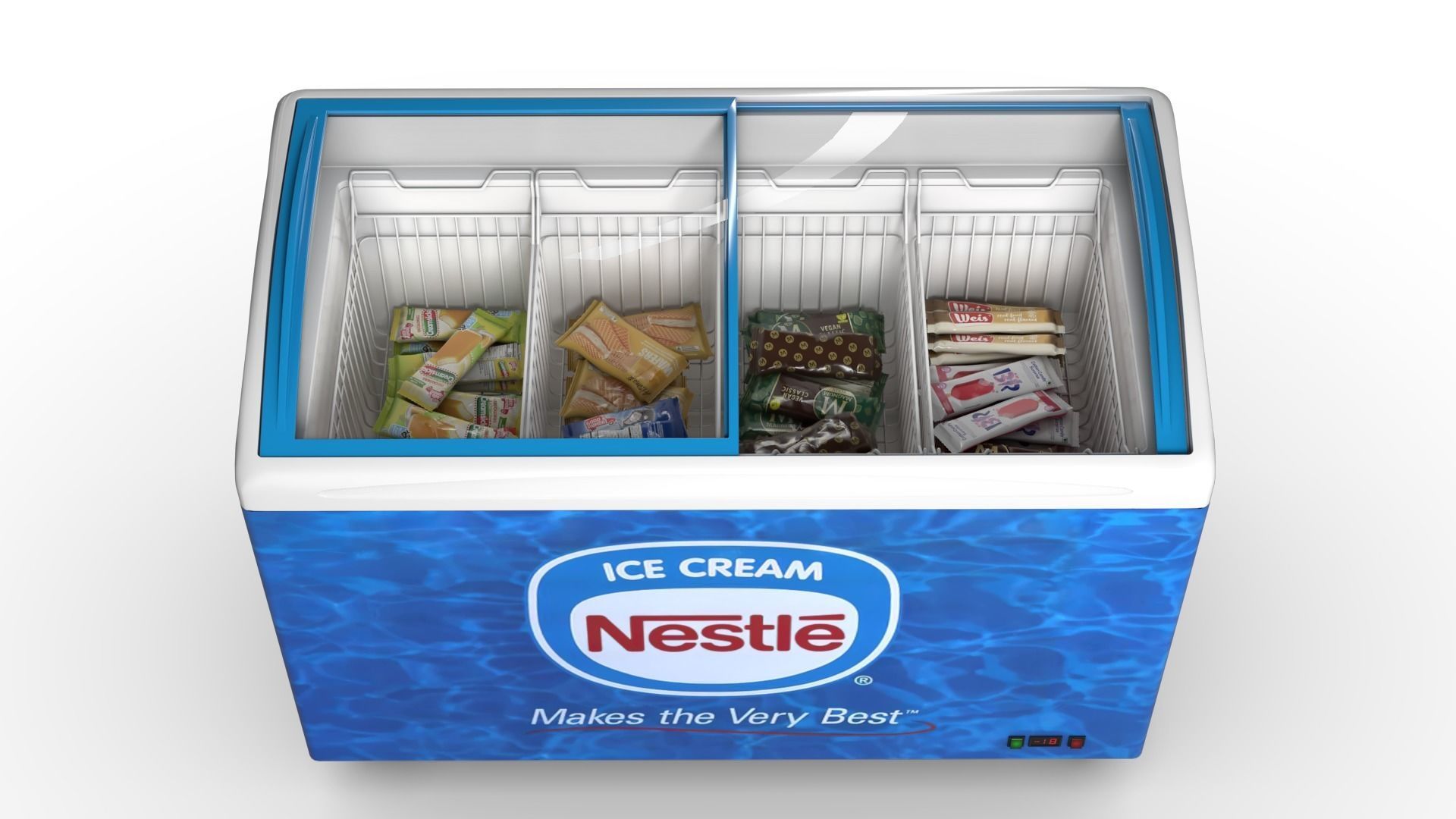 Ice cream Display Fridge 02 Low-poly 3D model_4