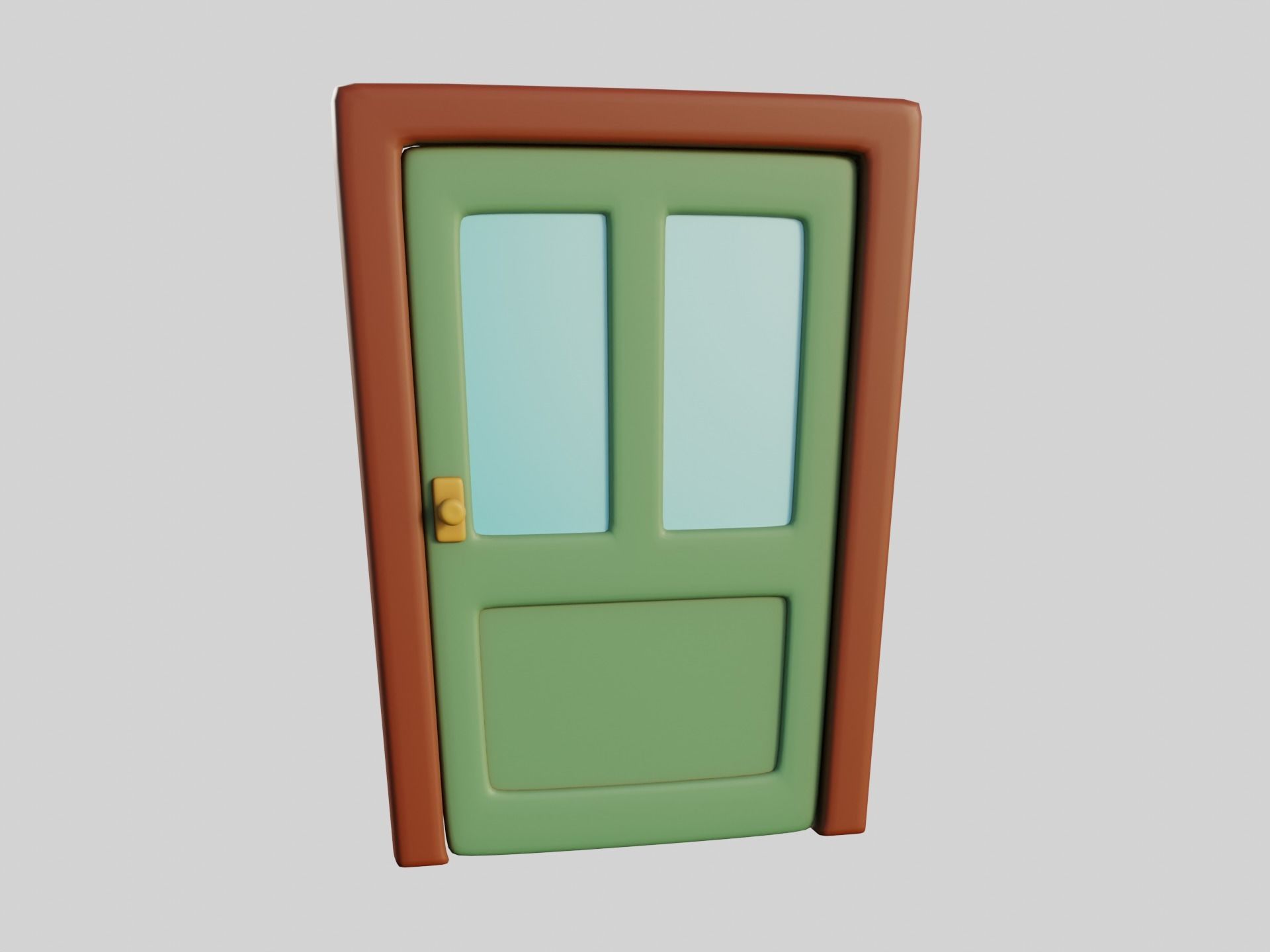 Cartoon Doors Collection 3 Low-poly 3D model_1