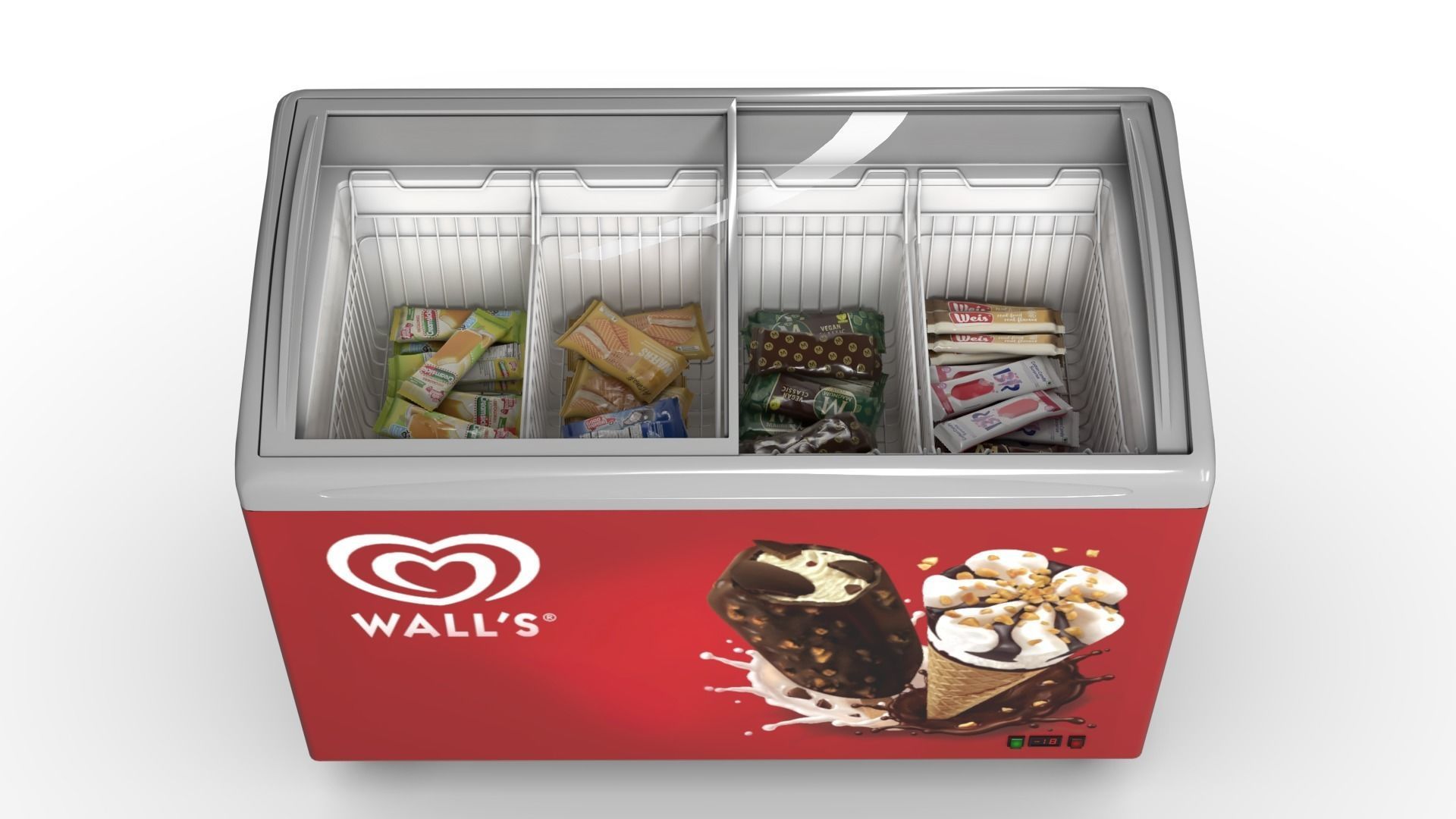 Ice cream Display Fridge 03 Low-poly 3D model_4