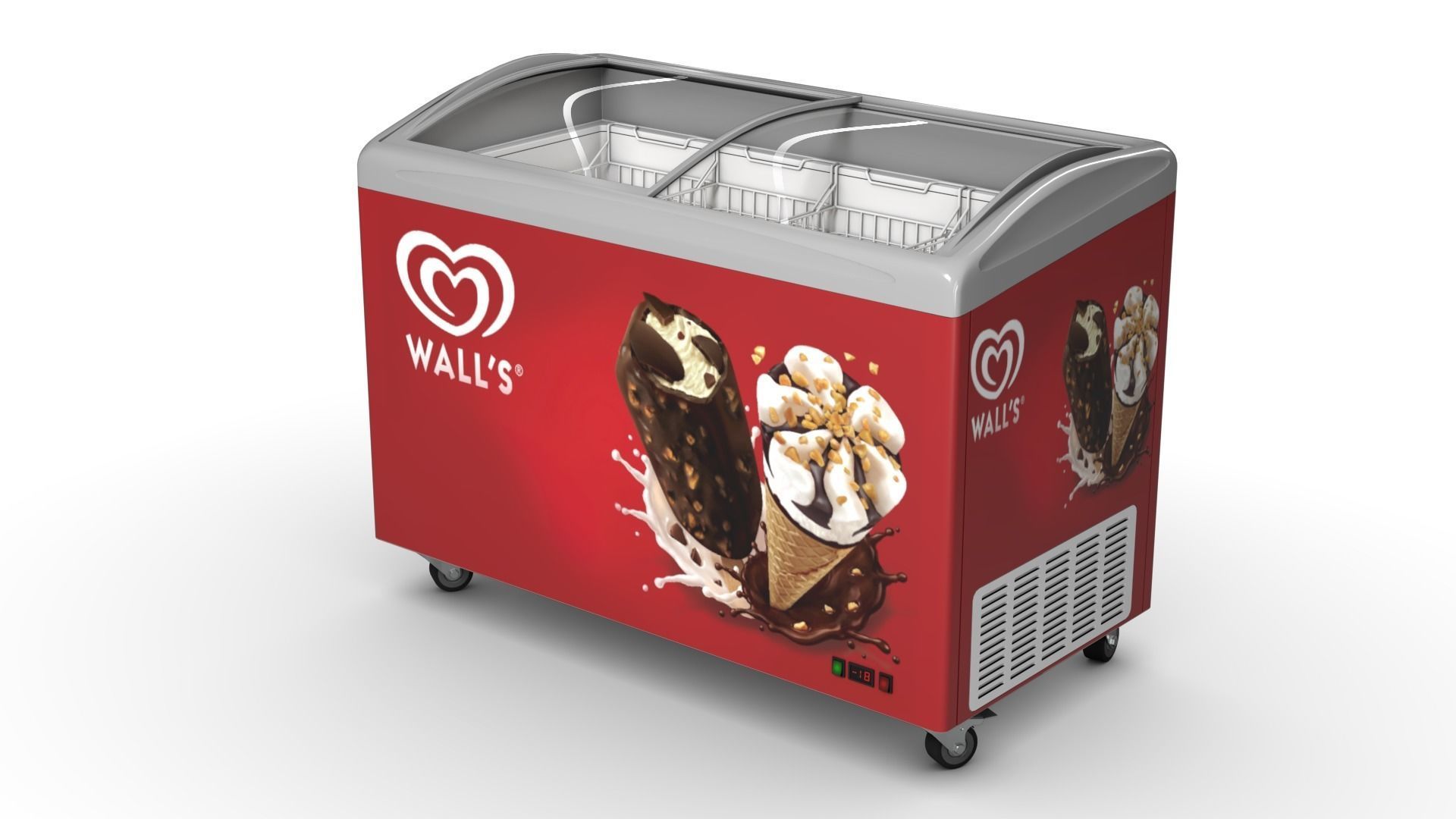 Ice cream Display Fridge 03 Low-poly 3D model_0