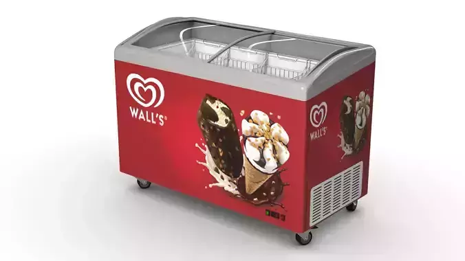 Ice cream Display Fridge 03 Low-poly 3D model