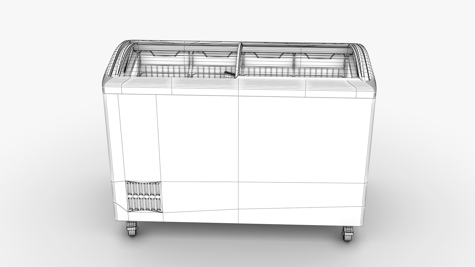 Ice cream Display Fridge 03 Low-poly 3D model_12