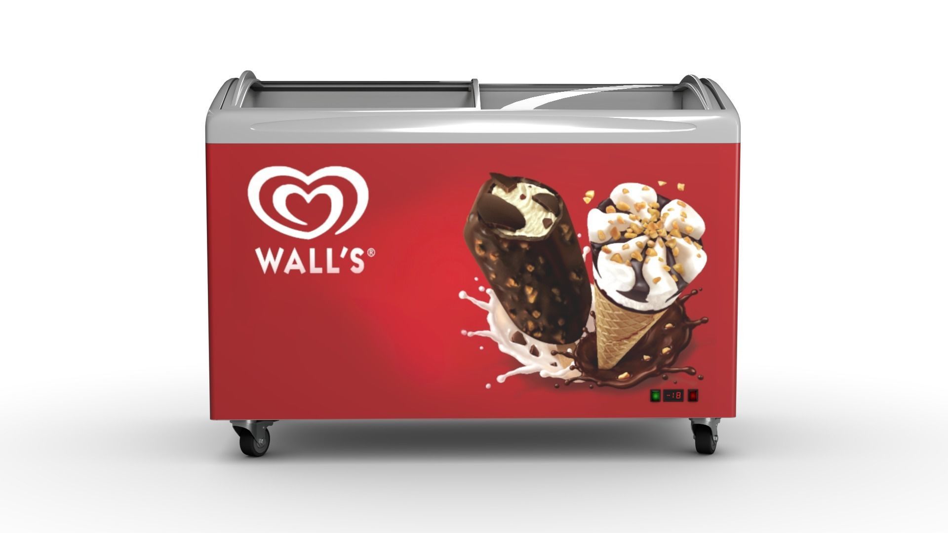 Ice cream Display Fridge 03 Low-poly 3D model_2