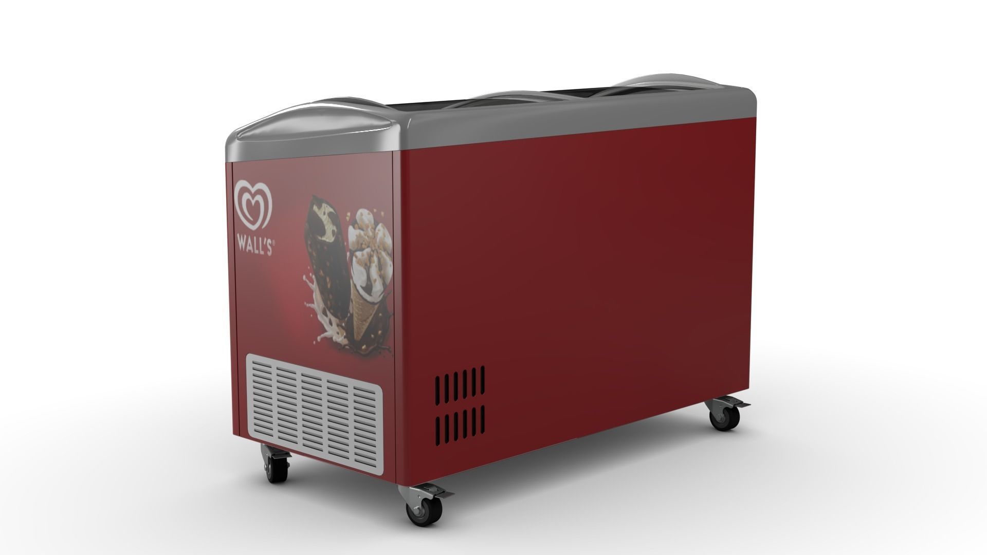 Ice cream Display Fridge 03 Low-poly 3D model_5