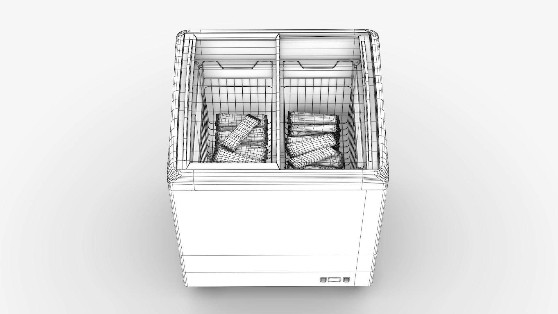Ice cream Display Fridge 04 Low-poly 3D model_10