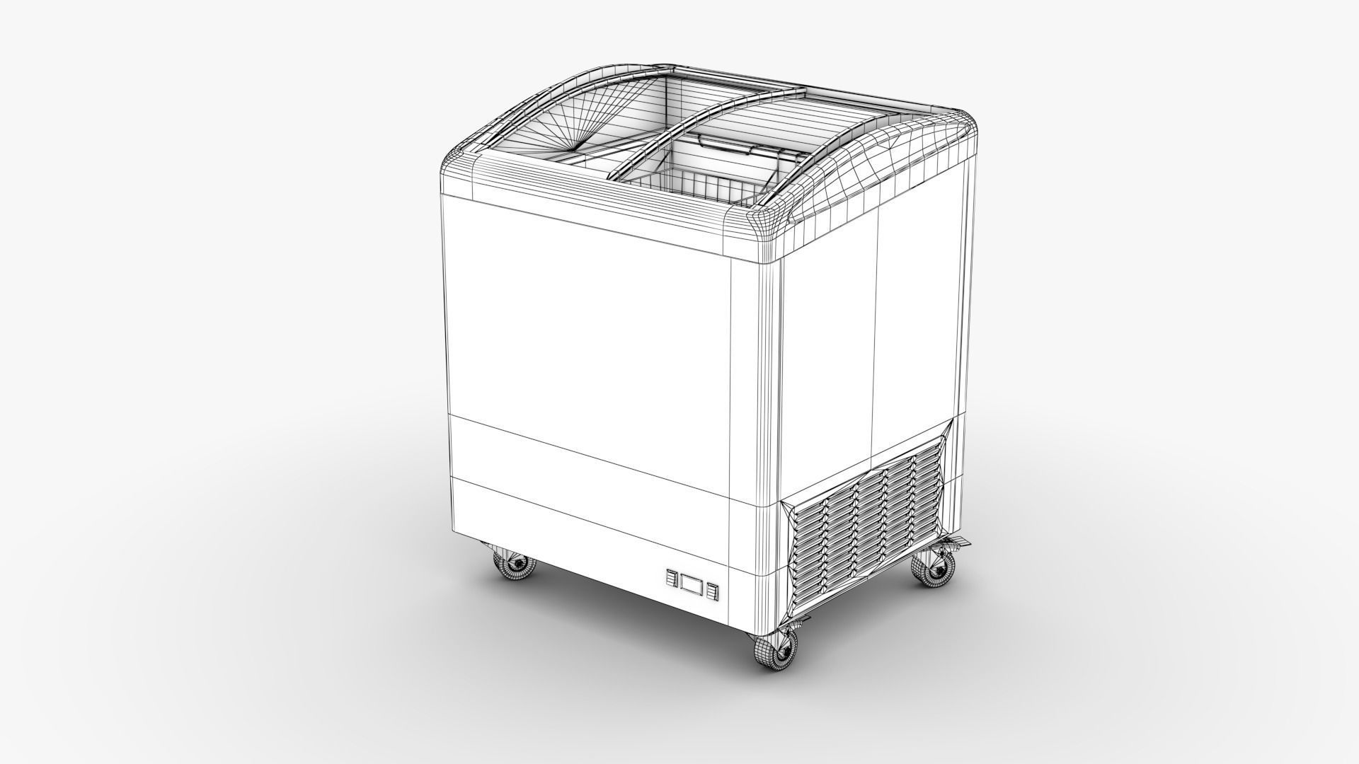 Ice cream Display Fridge 04 Low-poly 3D model_7