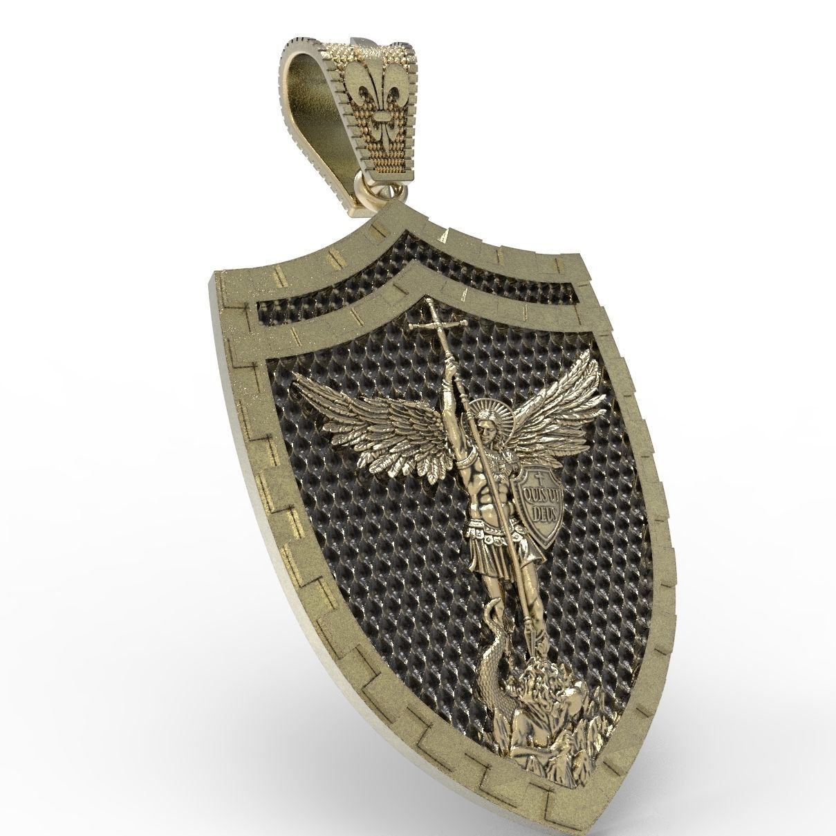 St Michael Pendant Printable 3D print model_2