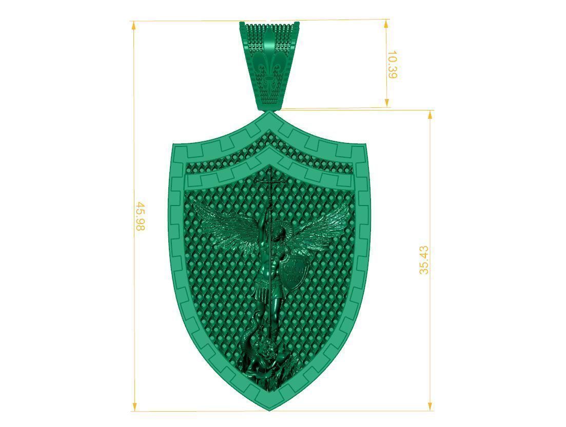 St Michael Pendant Printable 3D print model_5