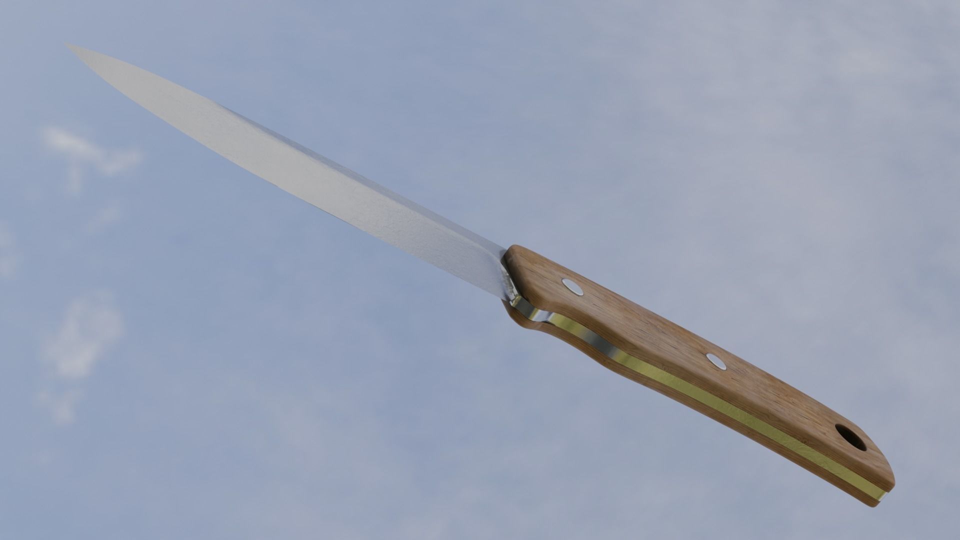 Tourist knife Hunting knife with textures and UVs 3D model_4