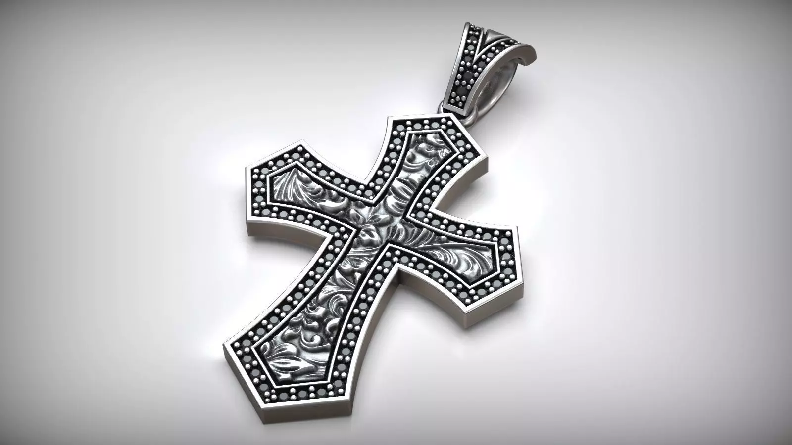 Templar Maltese Diamond Cross Engraving Floral Pattern 3D print model