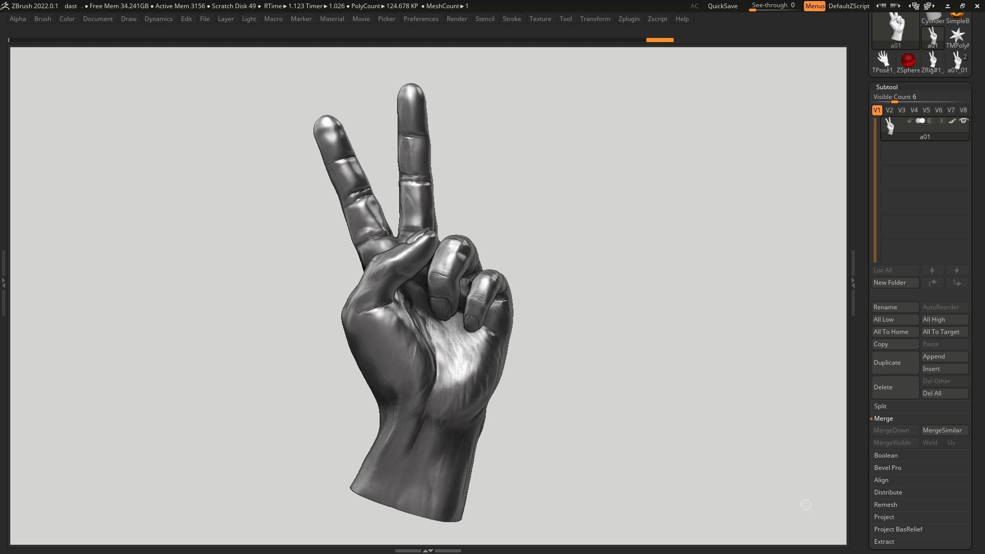 Hand pose 05 3d print model 3D print model_15