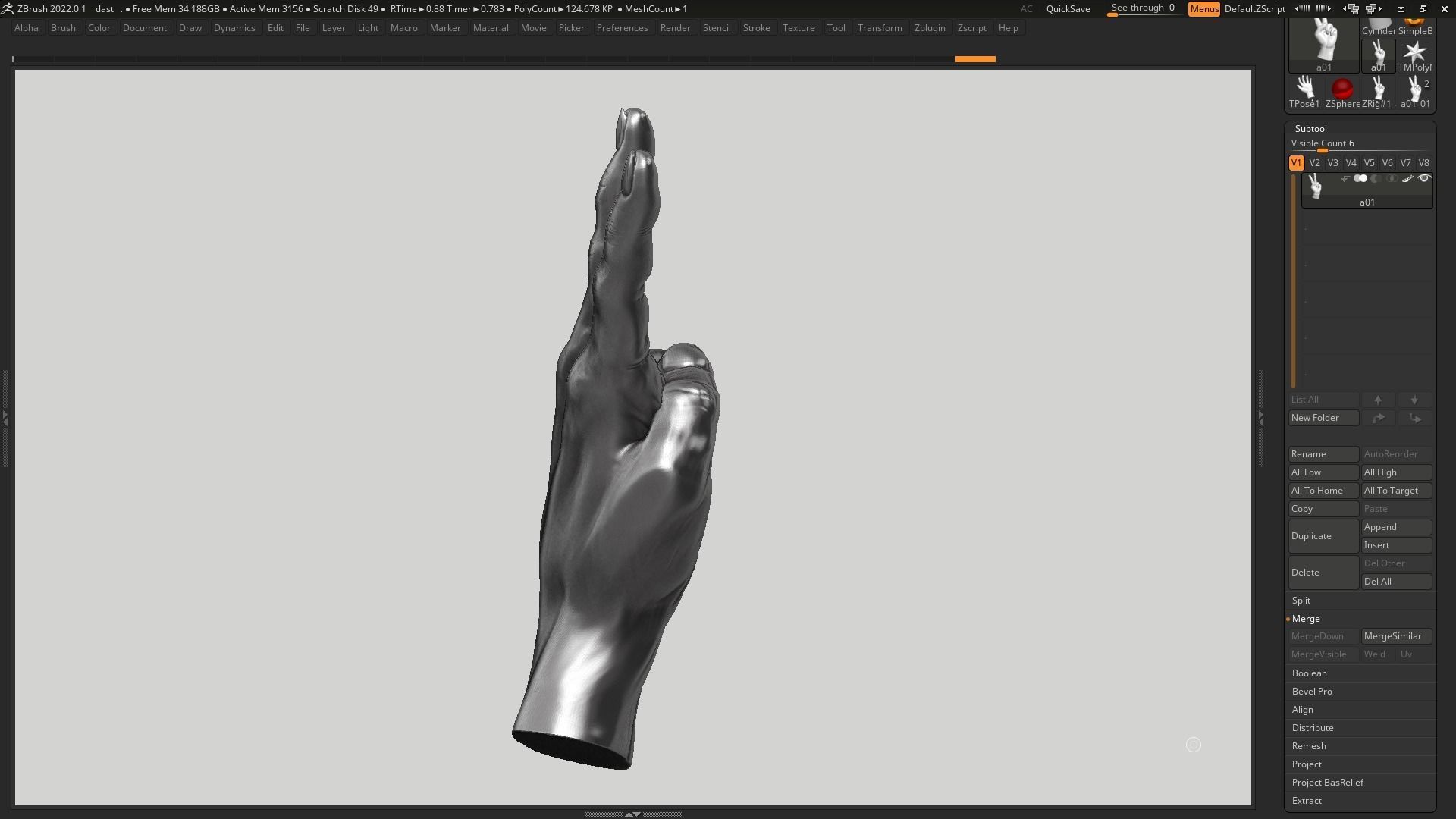 Hand pose 05 3d print model 3D print model_8