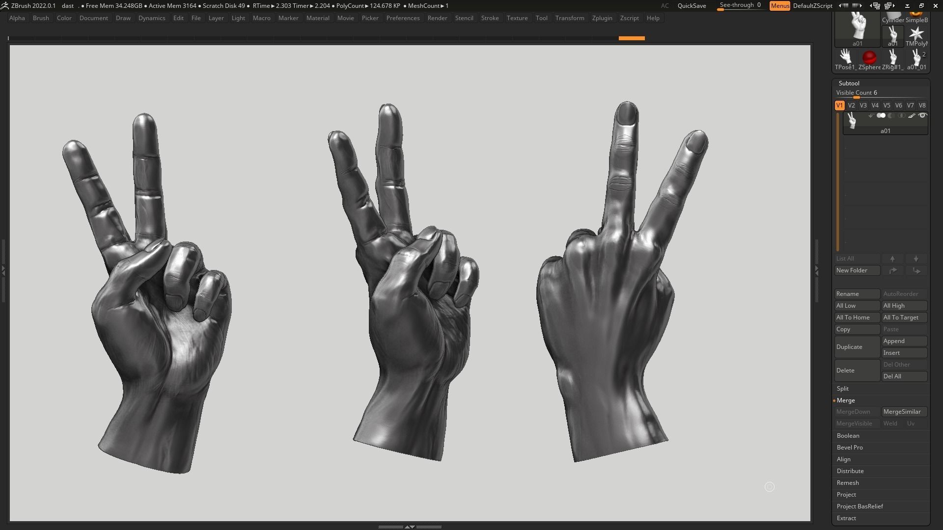 Hand pose 05 3d print model 3D print model_16