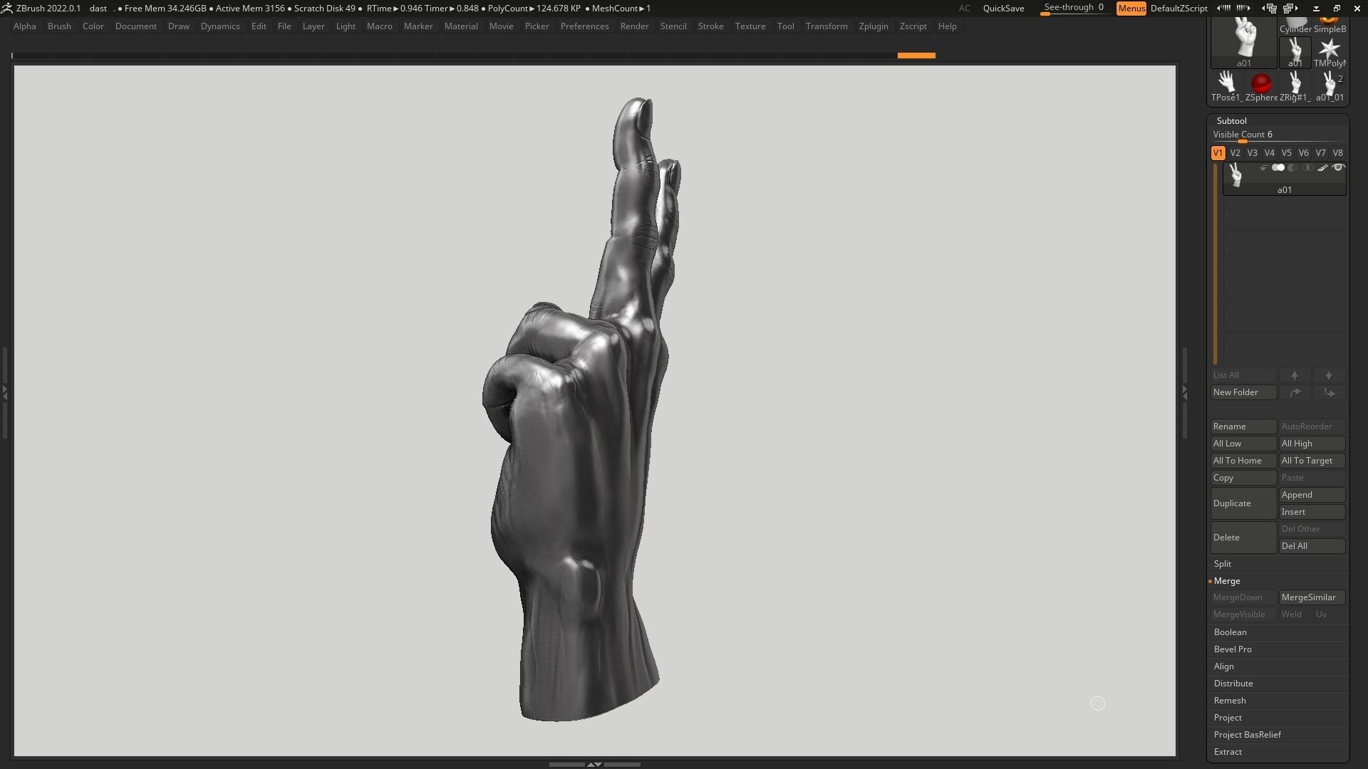 Hand pose 05 3d print model 3D print model_12