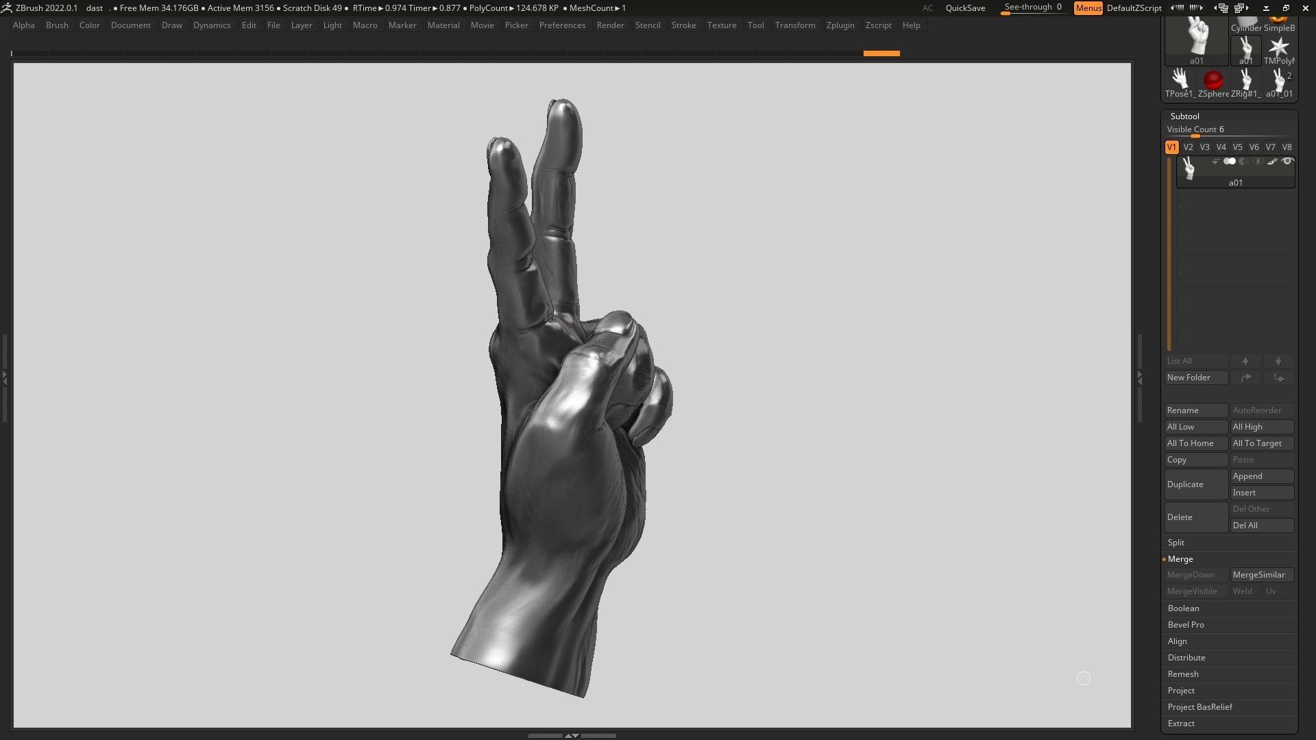 Hand pose 05 3d print model 3D print model_7