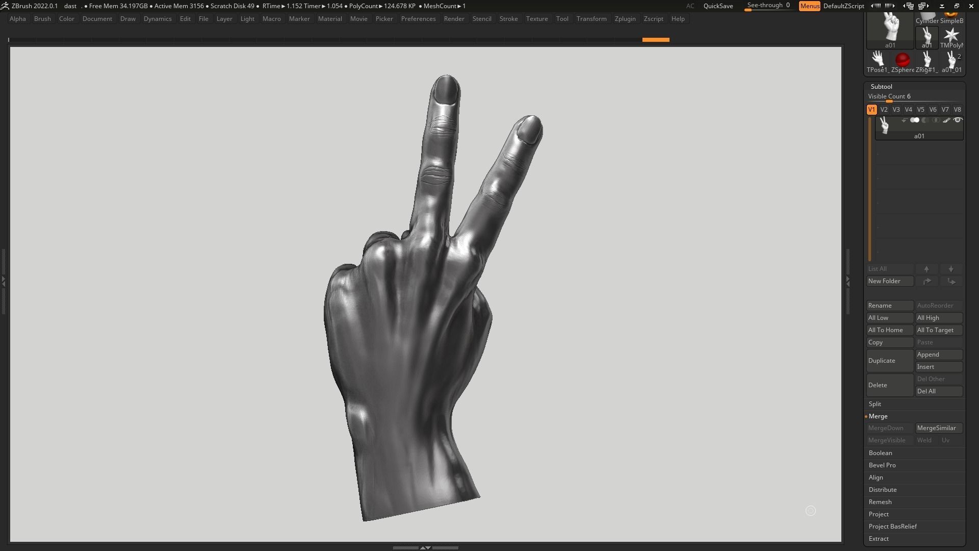 Hand pose 05 3d print model 3D print model_10