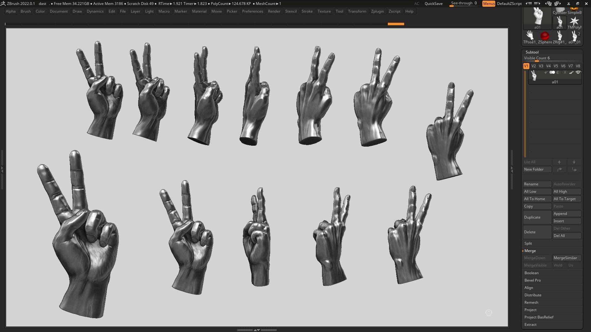 Hand pose 05 3d print model 3D print model_17