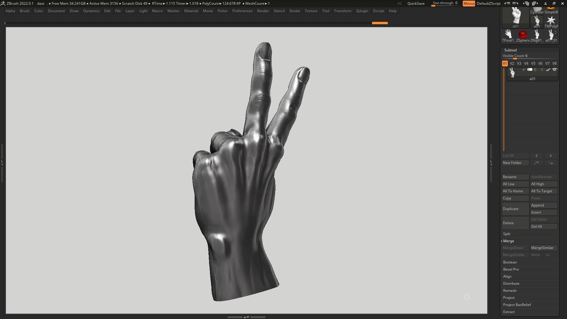 Hand pose 05 3d print model 3D print model_11