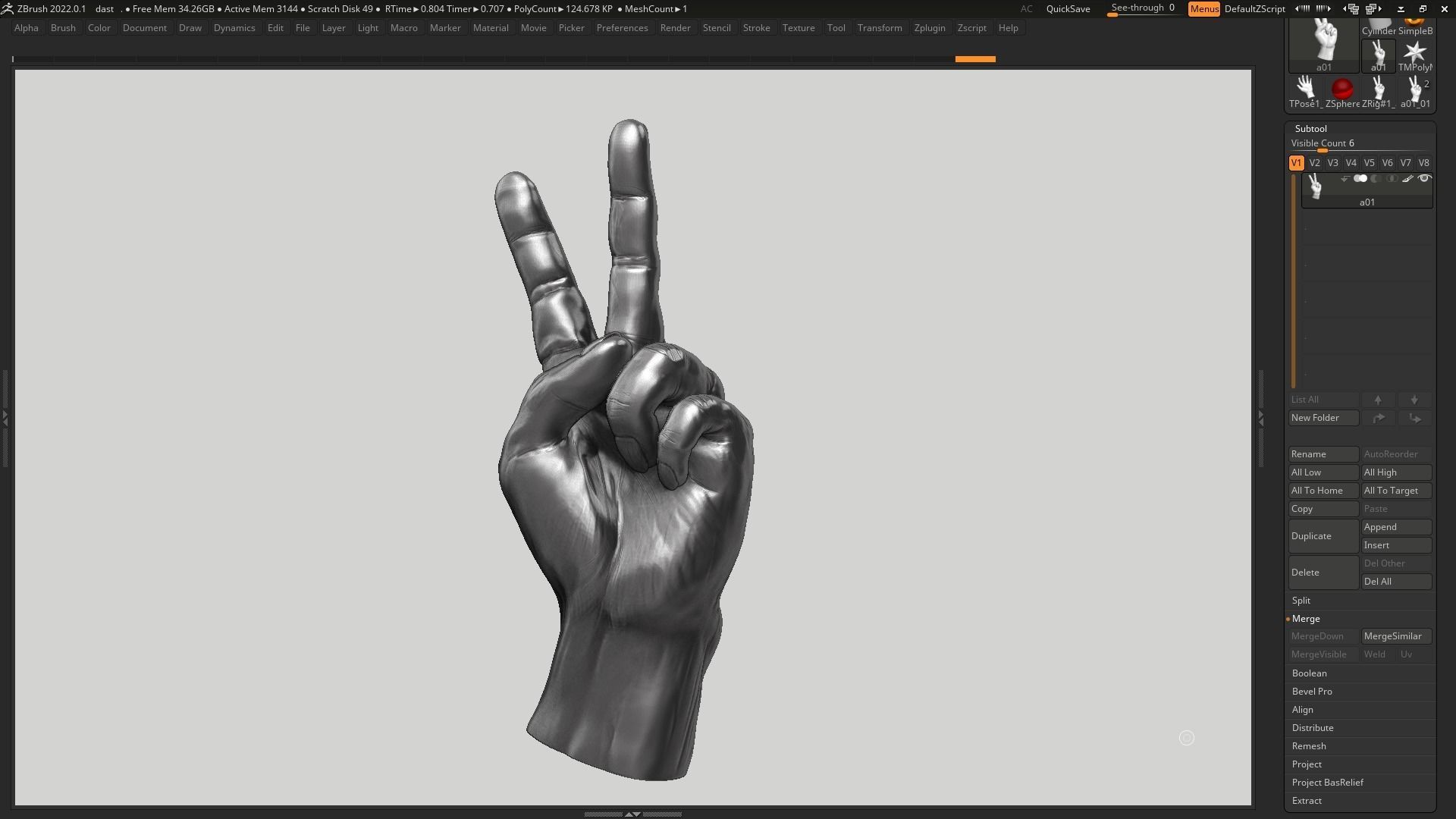 Hand pose 05 3d print model 3D print model_14