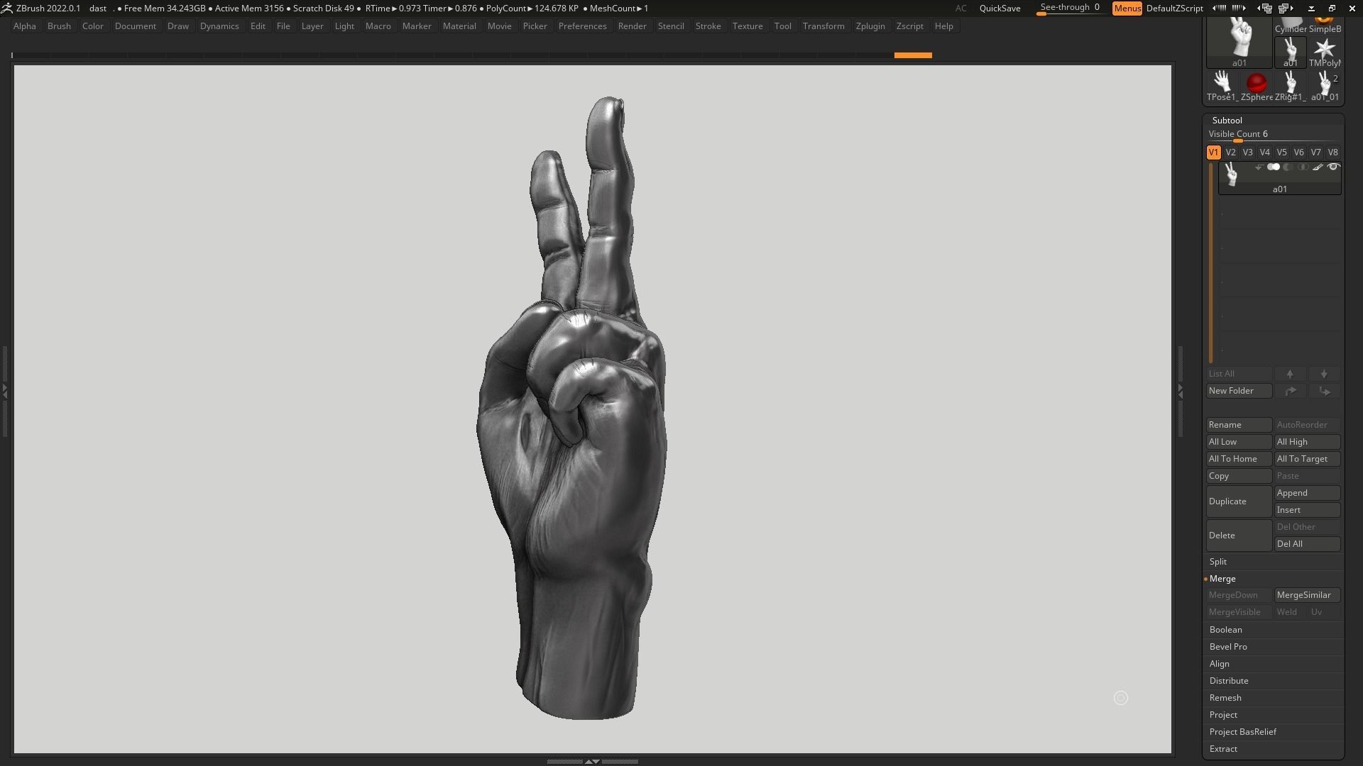 Hand pose 05 3d print model 3D print model_13