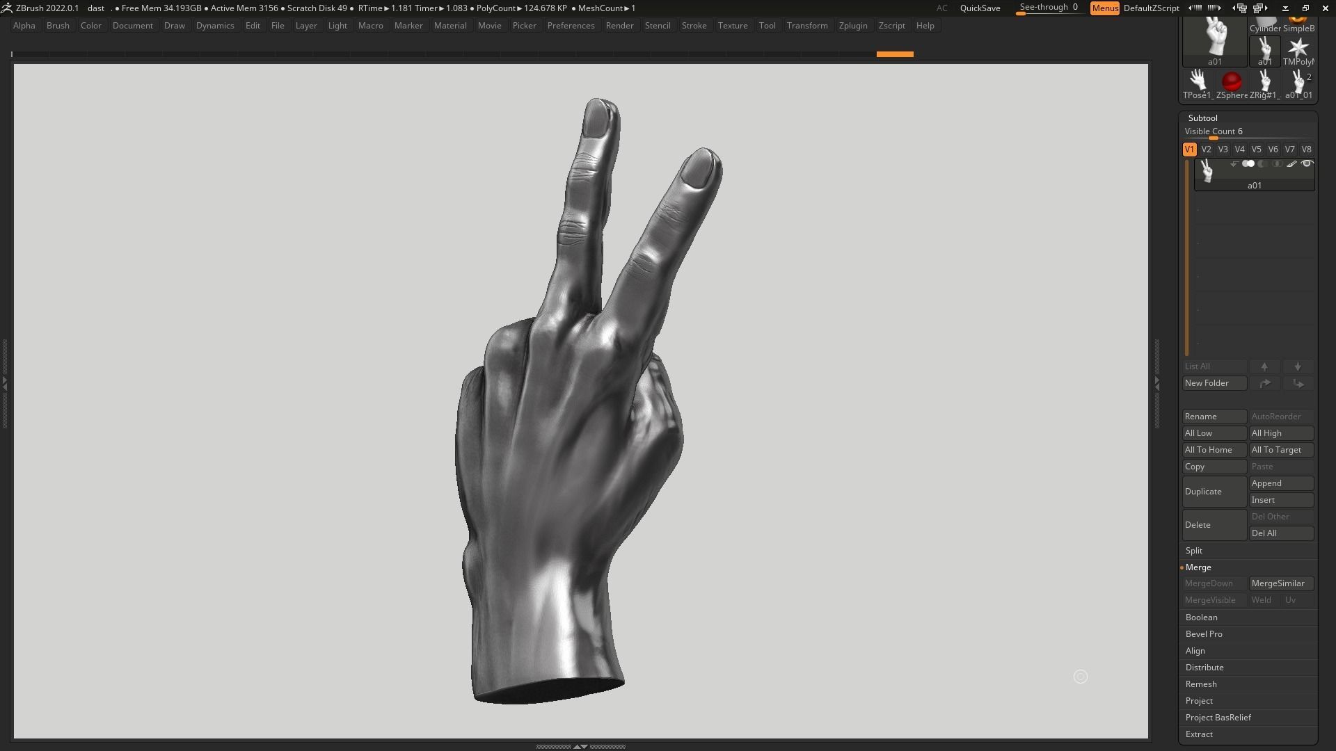 Hand pose 05 3d print model 3D print model_9