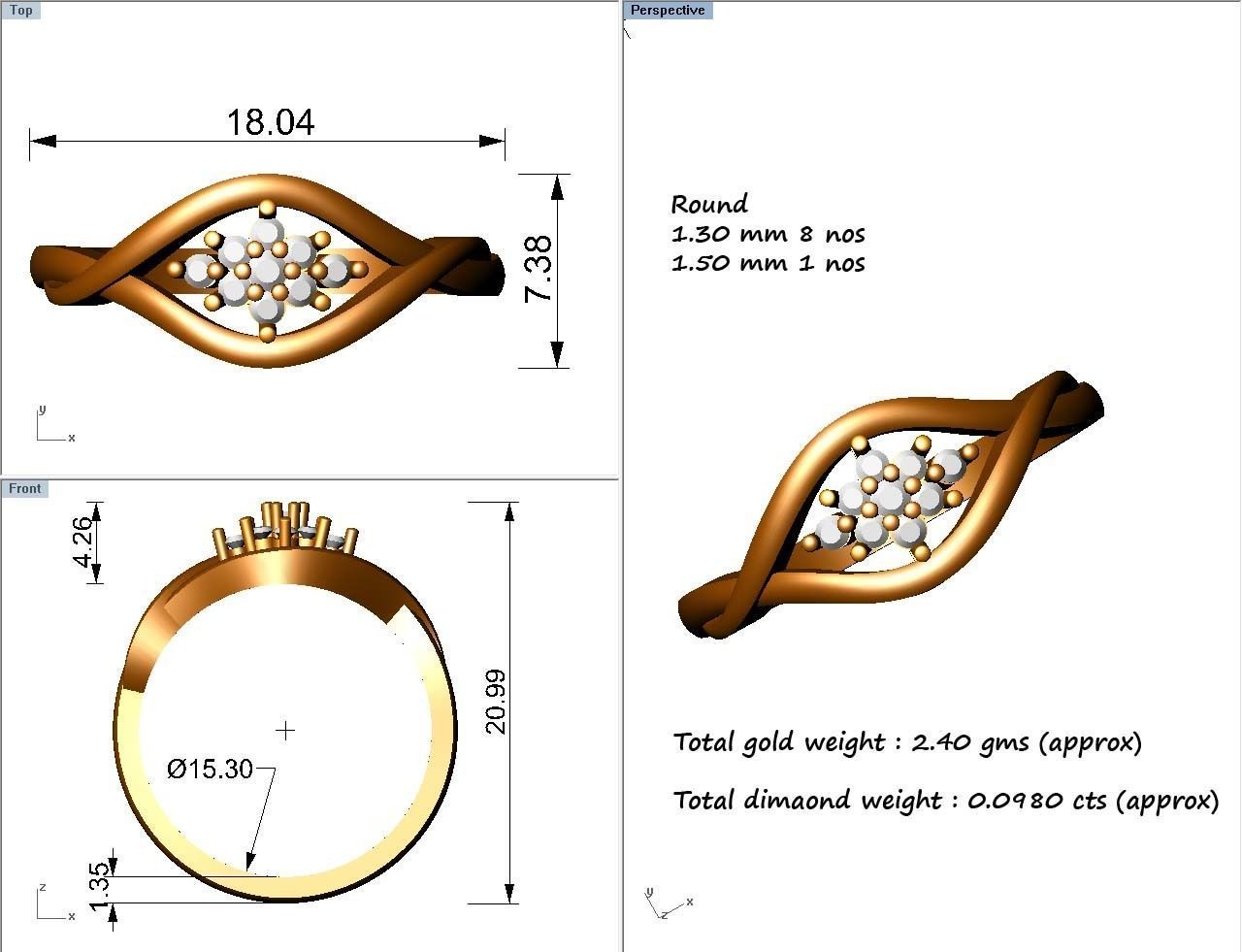 Minimalist Ring 410 3D print model_6