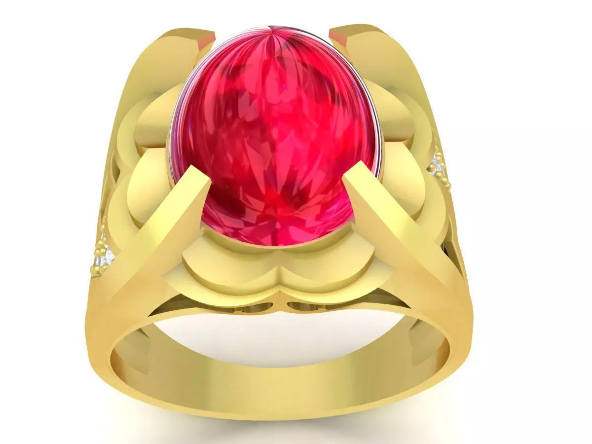 Luxury Oval Gemstone Cocktail Ring for Men 3397 3D print model
