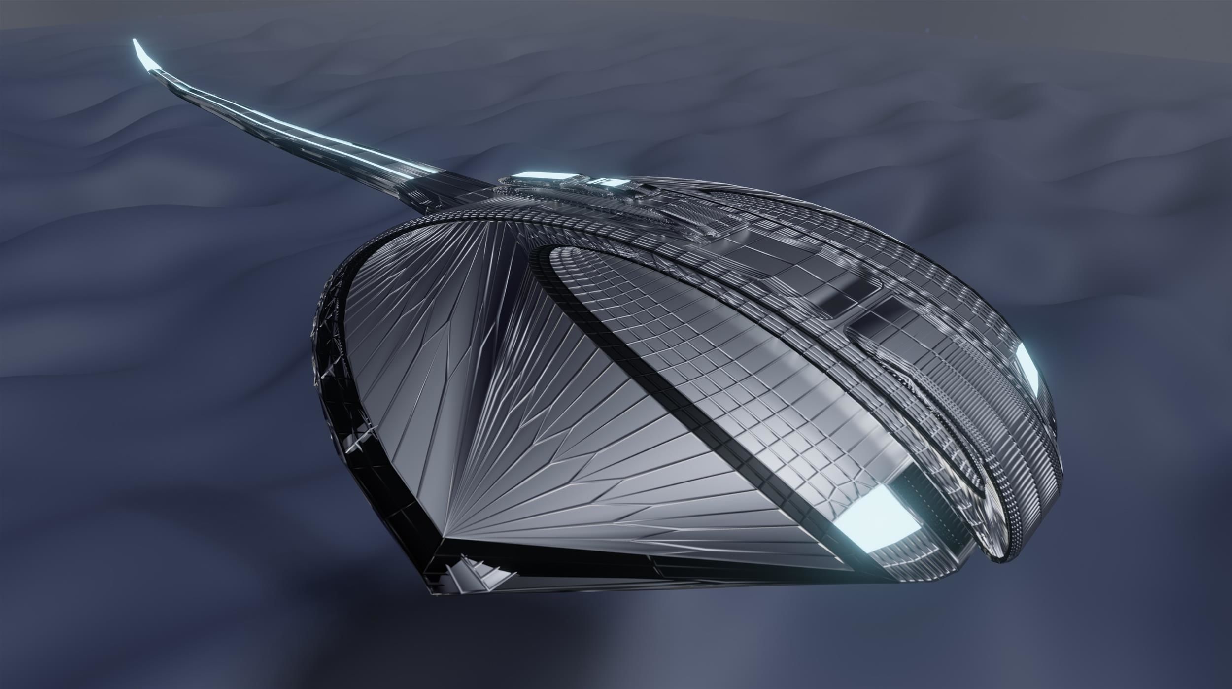 Sci-fi horseshoe crab scene 3D model_1