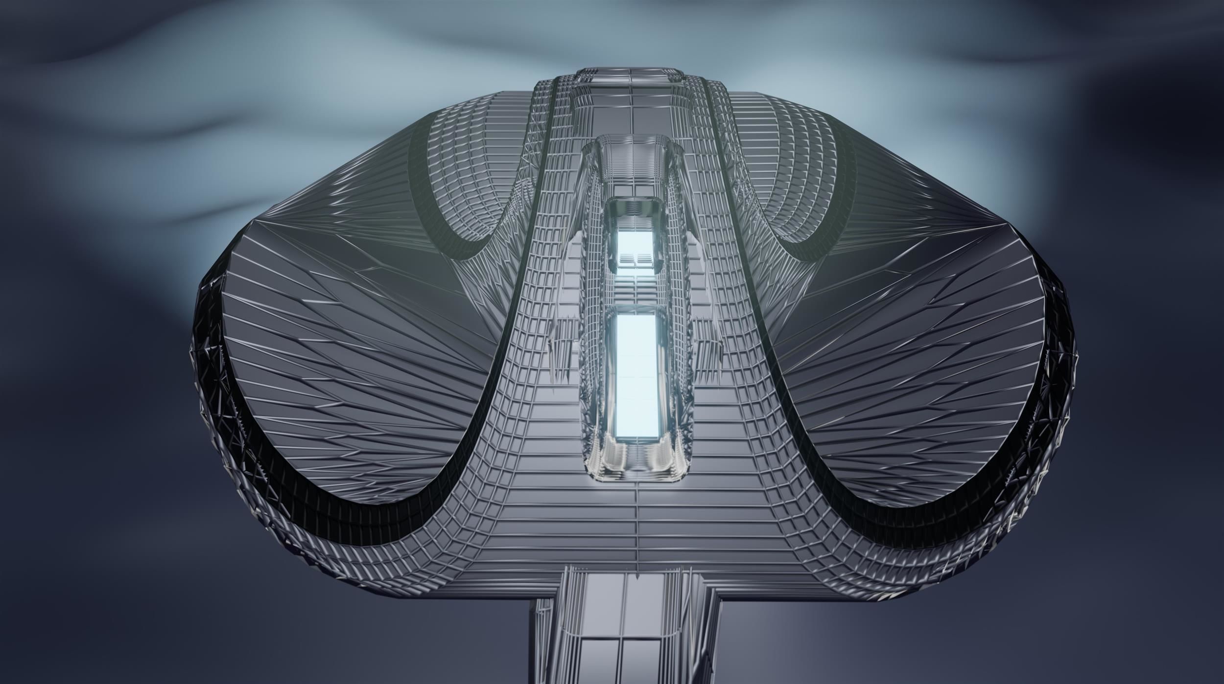 Sci-fi horseshoe crab scene 3D model_7