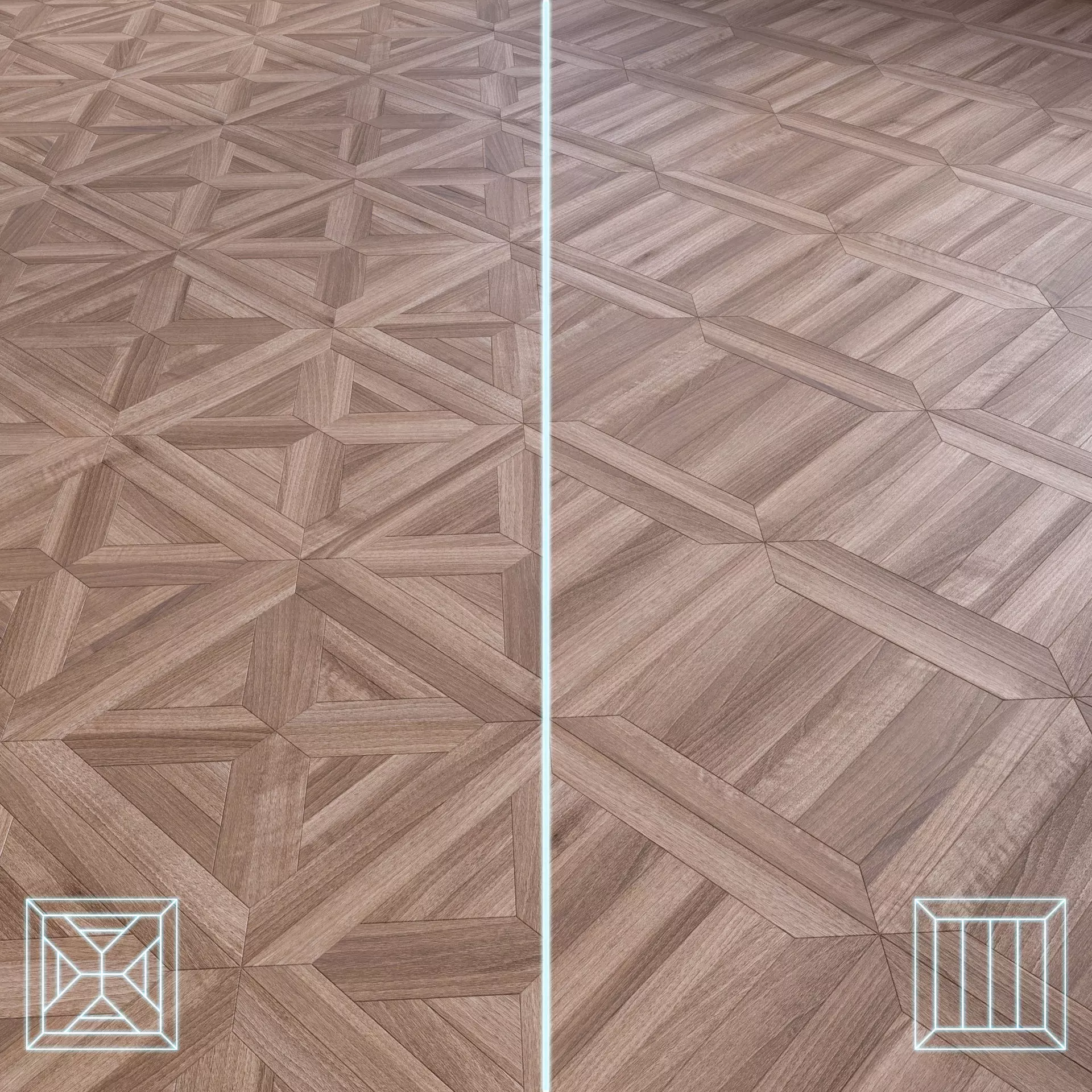 Parquet - Laminate - Wooden floor 2 in 1 Low-poly 3D model_0
