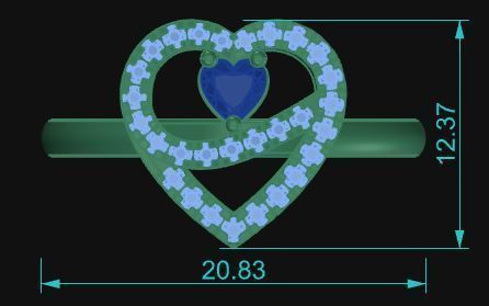 Heart  Minimalist Ring 442 3D print model_5