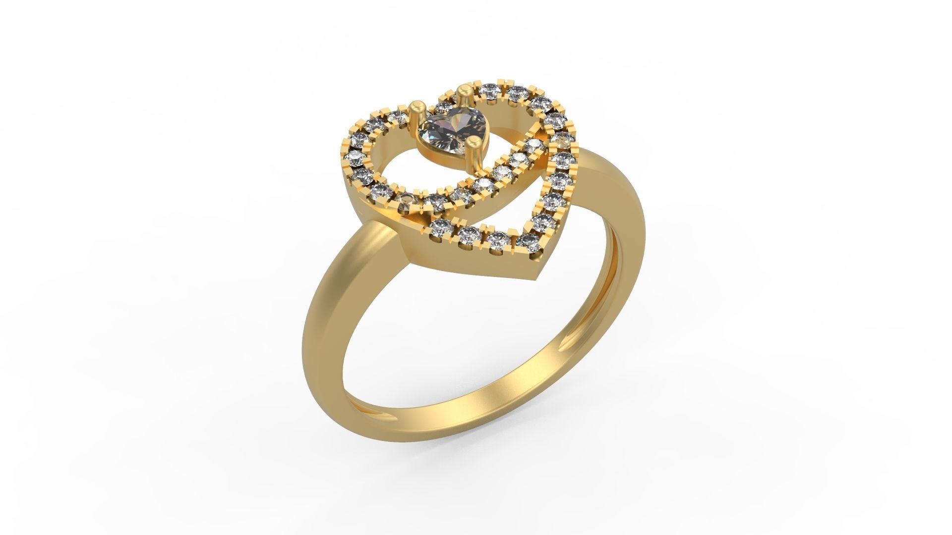 Heart  Minimalist Ring 442 3D print model_1