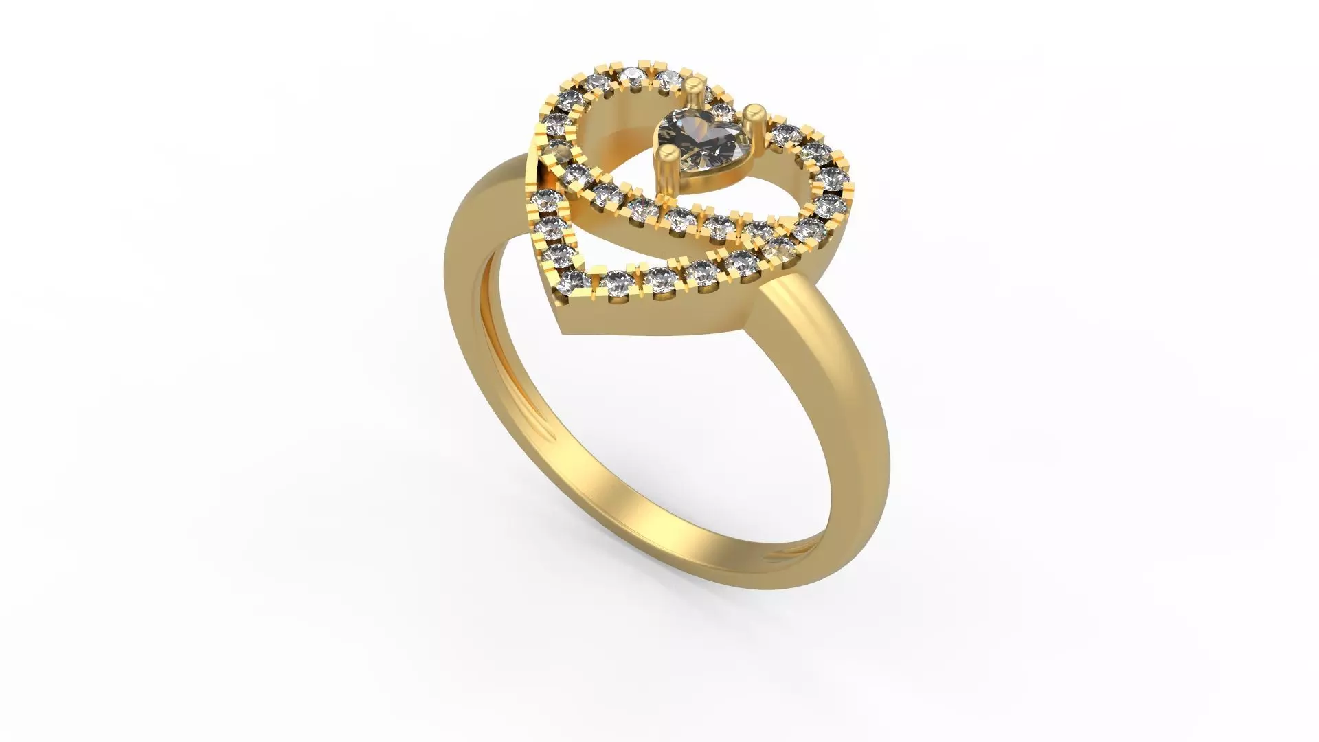 Heart  Minimalist Ring 442 3D print model_0