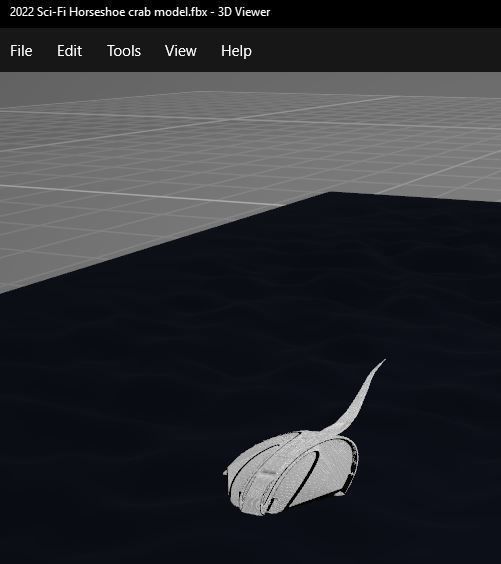Sci-fi horseshoe crab model 3D model_9