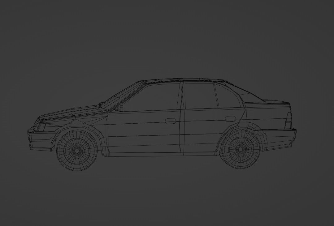 Toyota Tercel L50 Low-poly 3D model_9