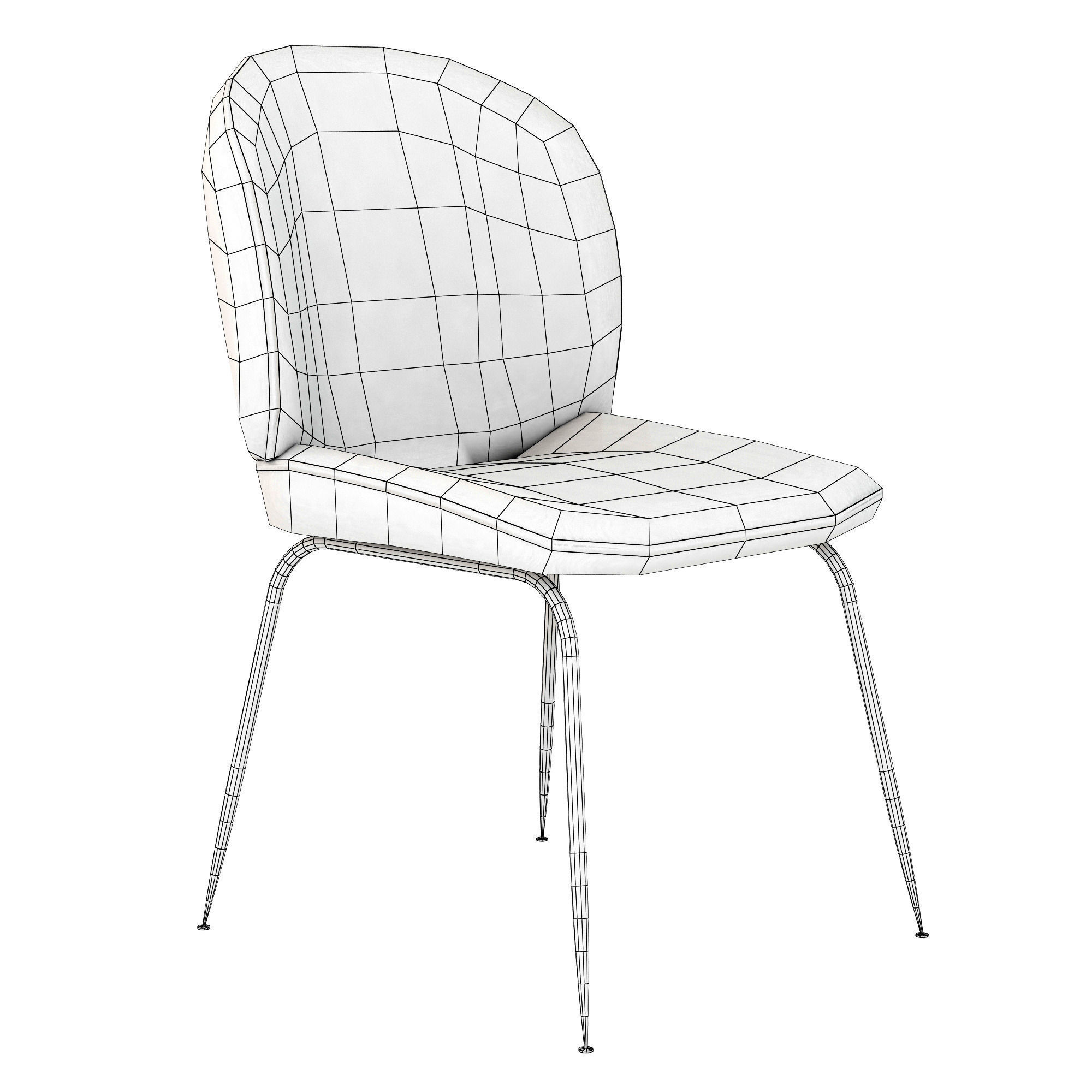 Modern fabric chair 3D model_5
