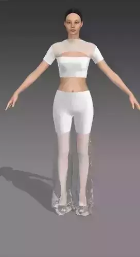 BLOUSE AND PANT WHITE VUAL LOOK MATTE