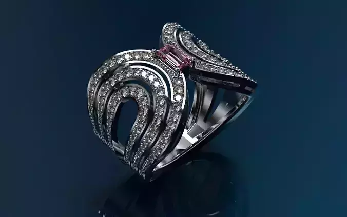 Ring Fashion Diamonds - 3D Jewelry - AN-518