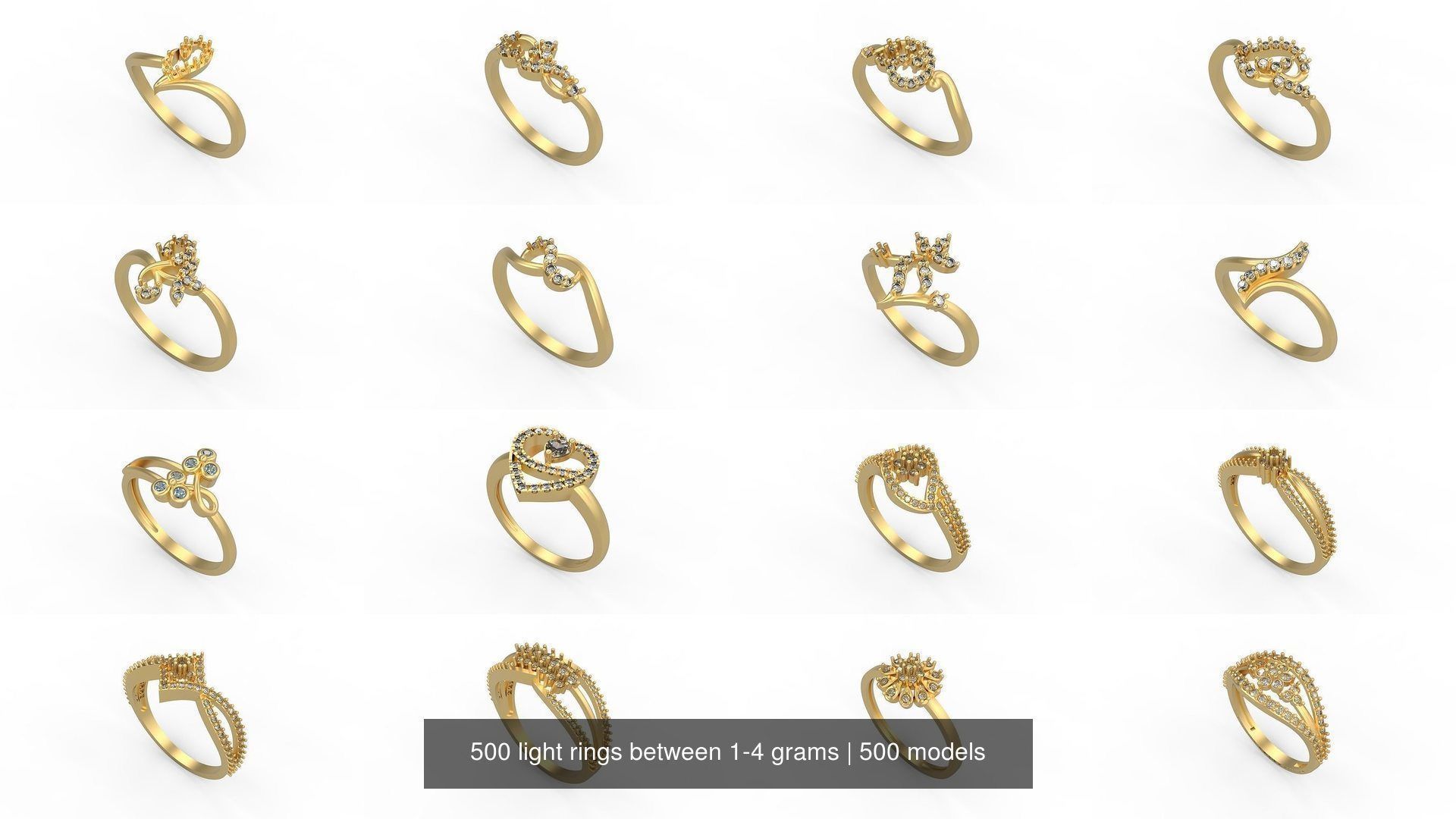 Light rings weighing 1 to 4 grams 500 Rings 3D Model Collection_68