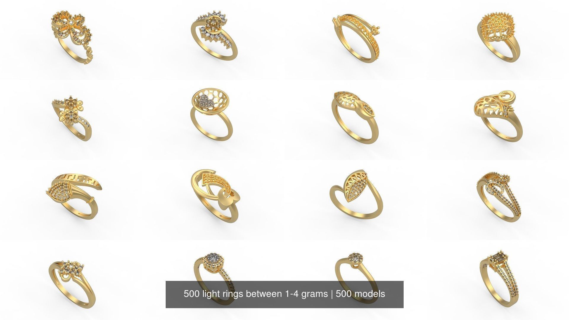 Light rings weighing 1 to 4 grams 500 Rings 3D Model Collection_71