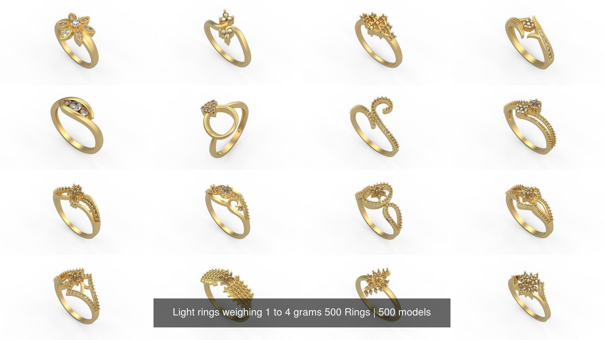 Light rings weighing 1 to 4 grams 500 Rings 3D Model Collection_40